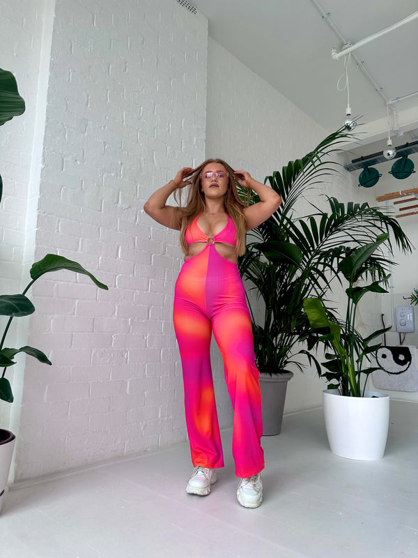 Coral - Halter Jumpsuit (Mesh & Lycra)