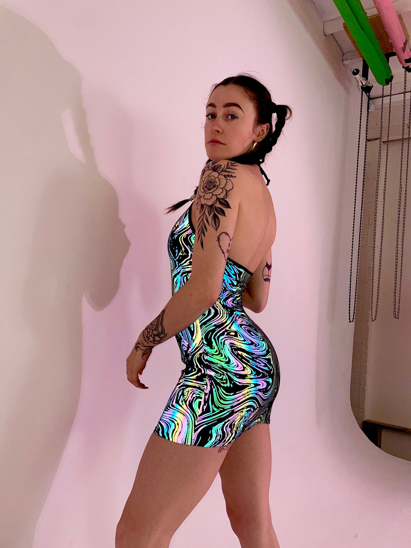 Cosmic Groovy Girl - V-Neck Dress