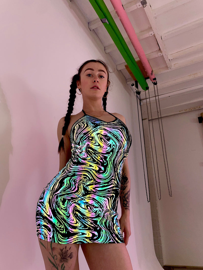 Cosmic Groovy Girl - V-Neck Dress
