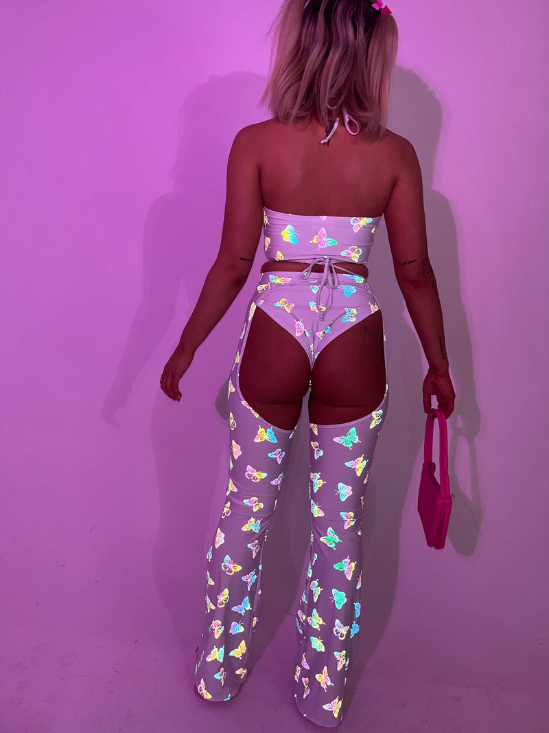 White Butterfly - Strappy Keyhole Top