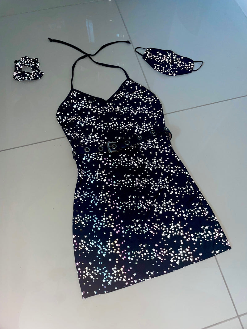 Cosmic Groovy Girl - V-Neck Dress