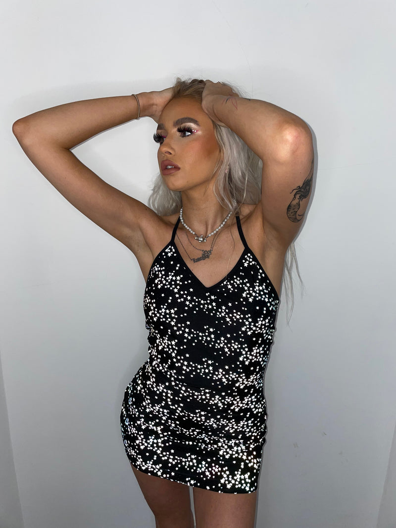 Cosmic Groovy Girl - V-Neck Dress