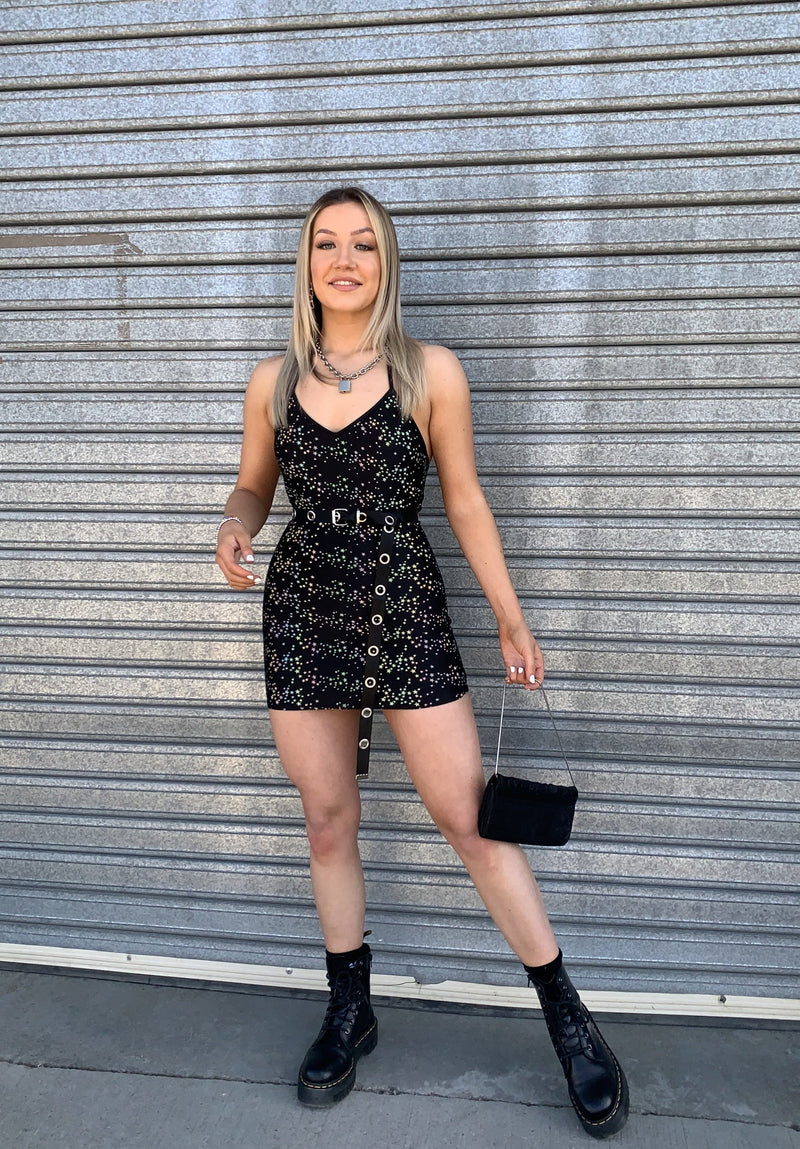 Cosmic Groovy Girl - V-Neck Dress