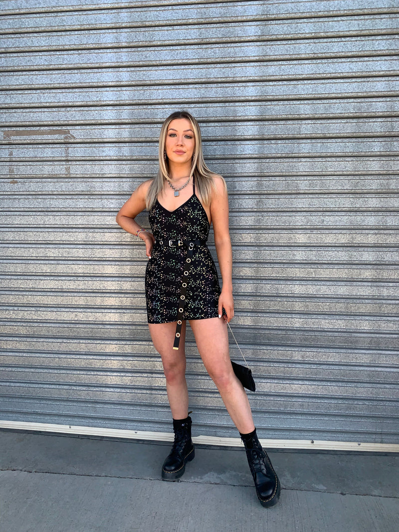 Cosmic Groovy Girl - V-Neck Dress
