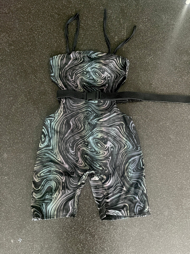 Ready To Ship - Cosmic Ripple - Cut Out Unitard