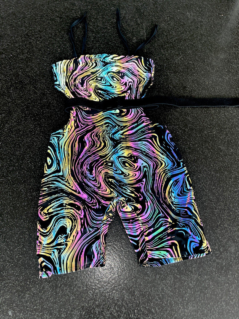 Ready To Ship - Cosmic Ripple - Cut Out Unitard