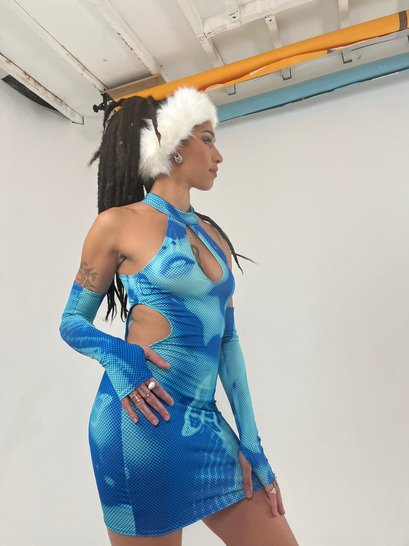 Glitch (Aqua) - Maddy Dress & Sleeves
