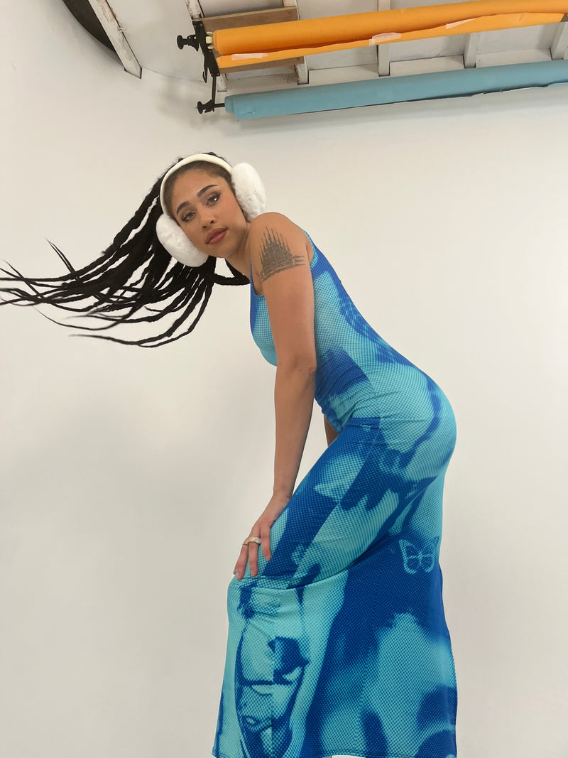 Glitch (Aqua) - Maxi Dress